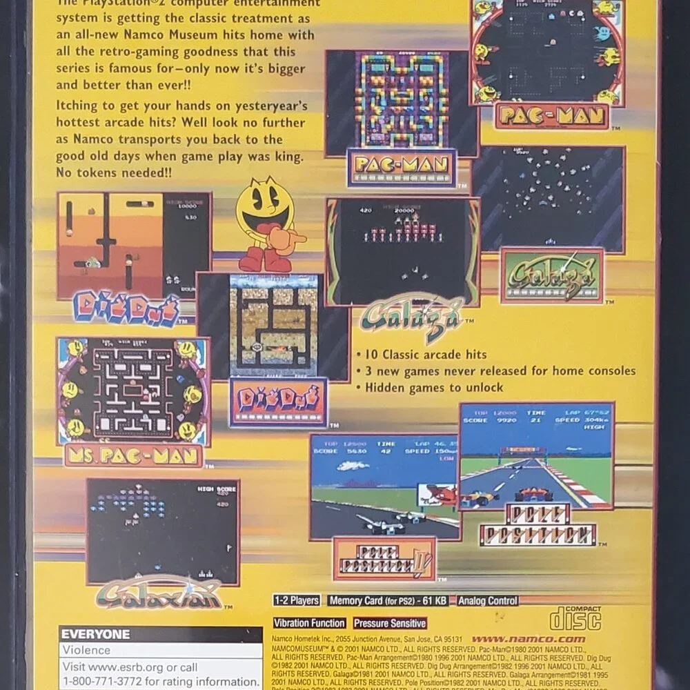 Playstation 2 Namco Museum Greatest Hits CIB Sony PS2 Pac-Man, Pole Position..